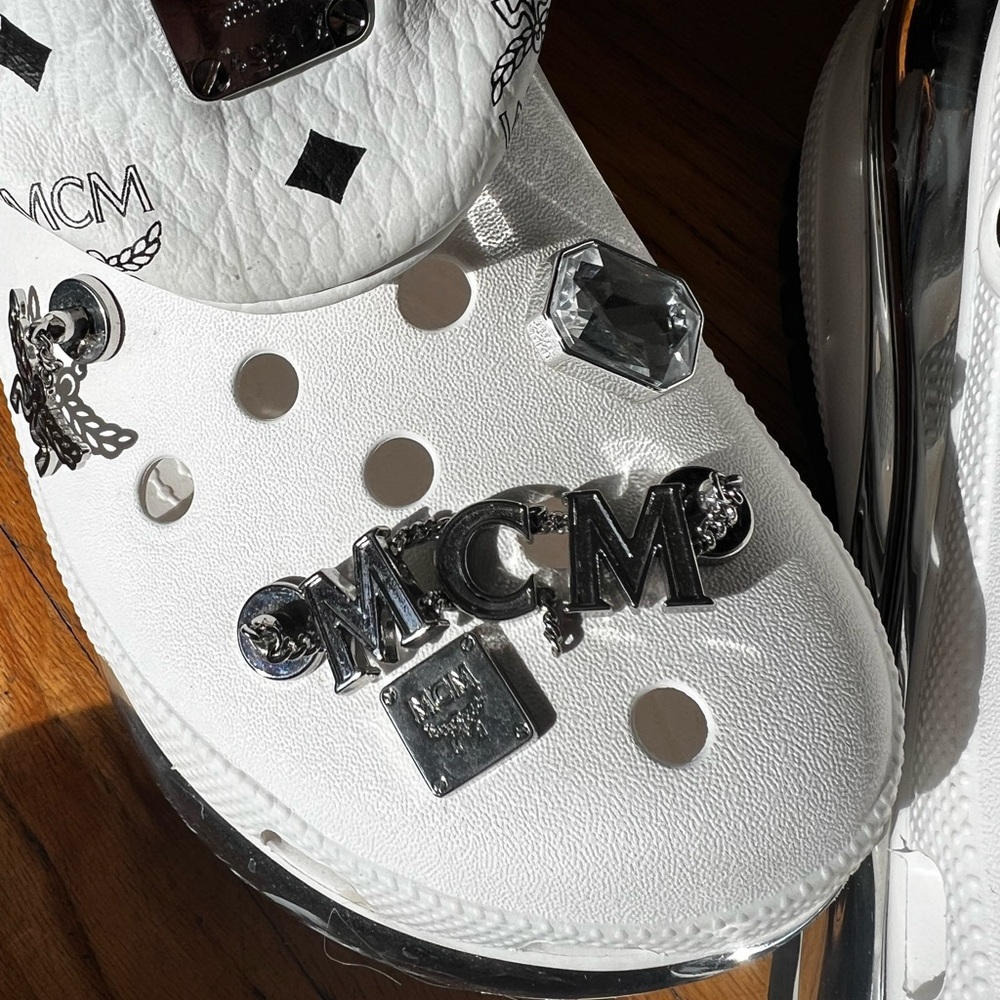 MCM White and Silver Sandals with Star Accents - Picture 5 of 10